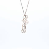 0.50 CTW Diamond Cross Pendant Necklace in 14kt White Gold