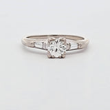 0.56 CTW Diamond Engagement Ring in 14kt White Gold, Size 6.5
