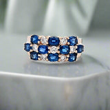2.20 CTW Sapphire and Diamond Ring in 14kt Yellow Gold, Size 6