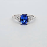 2.68 CTW Tanzanite and Diamond Ring in 14kt White Gold, Size 9.25