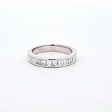0.88 CTW Princess and Baguette Cut Diamond Wedding Band in 14kt White Gold, Size 6