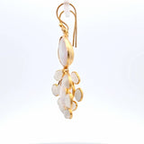 Sterling Silver Gold Vermeil Pearl and Moonstone Earrings