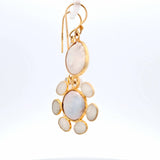 Sterling Silver Gold Vermeil Pearl and Moonstone Earrings