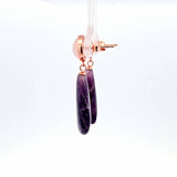 Sterling Silver Rose Gold Vermeil Rose Quartz and Amethyst Earrings