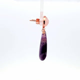 Sterling Silver Rose Gold Vermeil Rose Quartz and Amethyst Earrings