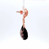 Sterling Silver Rose Gold Vermeil Agate and Smoky Quartz Earrings