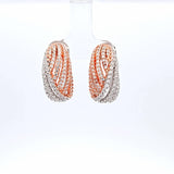 Sterling Silver And Rose Gold Vermeil Cubic Zirconia Earrings