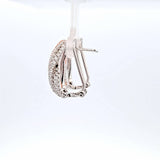 Sterling Silver And Rose Gold Vermeil Cubic Zirconia Earrings