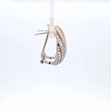 Sterling Silver And Rose Gold Vermeil Cubic Zirconia Earrings