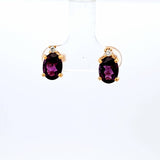 Amethyst and Diamond Earrings in 18k Yellow Gold