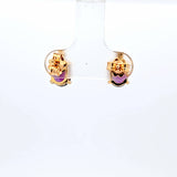 Amethyst and Diamond Earrings in 18k Yellow Gold