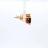 Amethyst and Diamond Earrings in 18k Yellow Gold