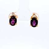 Amethyst and Diamond Earrings in 18k Yellow Gold