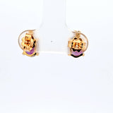 Amethyst and Diamond Earrings in 18k Yellow Gold