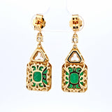 Sterling Silver Gold Vermeil Green Cubic Zirconia Earrings