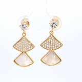 Cubic zirconia and mother of pearl earrings