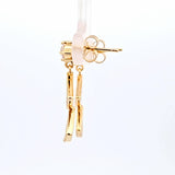 Sterling Silver Gold Vermeil Cubic Zirconia and Mother of Pearl Earrings