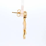 Sterling Silver Gold Vermeil Cubic Zirconia and Mother of Pearl Earrings