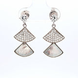 Mother of pearl silver dangle earrings
