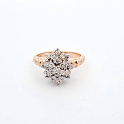 0.92 CTW Diamond Cluster Ring in 14kt Yellow and White Gold, Size 7