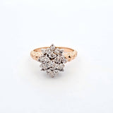 14kt yellow gold diamond cluster ring