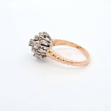 0.92 CTW Diamond Cluster Ring in 14kt Yellow and White Gold, Size 7
