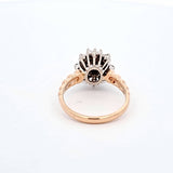 0.92 CTW Diamond Cluster Ring in 14kt Yellow and White Gold, Size 7