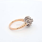 0.92 CTW Diamond Cluster Ring in 14kt Yellow and White Gold, Size 7