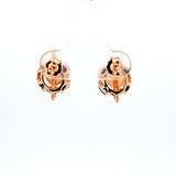 Sapphire Diamond Pearl Earring in 14k Yellow Gold