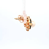 Sapphire Diamond Pearl Earring in 14k Yellow Gold