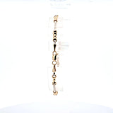 Two Tone Textured Link Bracelet in 14kt Gold