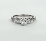 0.78 CTW Round Brilliant Diamond Engagement Ring in 14k White Gold, Size 6.5