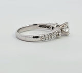 0.78 CTW Round Brilliant Diamond Engagement Ring in 14k White Gold, Size 6.5