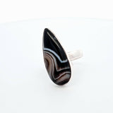 Sterling Silver Banded Agate Statement Ring