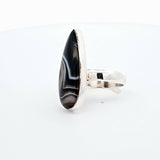 Sterling Silver Banded Agate Statement Ring