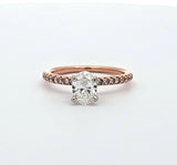 0.95 CTW Oval Brilliant Cut Diamond Engagement Ring in 14k Rose Gold-Size 6.5