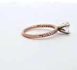 0.95 CTW Oval Brilliant Cut Diamond Engagement Ring in 14k Rose Gold-Size 6.5