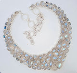 Sterling Silver Rainbow Moonstone Necklace