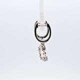 0.29 CTW Diamond Hoop Drop Earrings in 14k White Gold