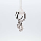 0.29 CTW Diamond Hoop Drop Earrings in 14k White Gold