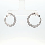 CZ sterling silver hoop earrings