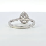 0.91 CTW Pear Cut Diamond Halo Engagement Ring in 14k White Gold, Size 6.5