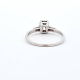 0.60 CTW Emerald Brilliant Cut Diamond Engagement Ring in 14k White Gold, Size 8