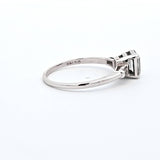 0.60 CTW Emerald Brilliant Cut Diamond Engagement Ring in 14k White Gold, Size 8