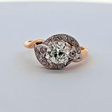 2.04 CTW Old Mine Cut Diamond Engagement Ring in 14k Yellow Gold-Size 10