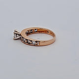 1.24 CTW Round Cut Diamond Engagement Ring in 14k Yellow Gold - Size 7.25