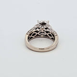 1.65 CTW Diamond Cluster Engagement Ring in 14k White Gold, Size 6.5