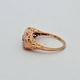0.33 CTW 3 Stone Diamond Filigree Ring in 14k Yellow and White Gold, Size 6.25