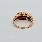 0.33 CTW 3 Stone Diamond Filigree Ring in 14k Yellow and White Gold, Size 6.25