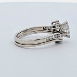 0.66 CTW Marquise Cut Diamond Engagement Bridal Set in 14k White Gold, Size 7